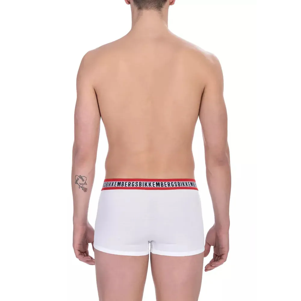 Bikkembergs White Cotton Men's Underwear Trunk Twin Pack