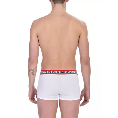Bikkembergs White Cotton Men's Underwear Trunk Twin Pack
