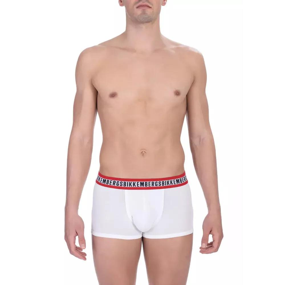 Bikkembergs White Cotton Men's Underwear Trunk Twin Pack