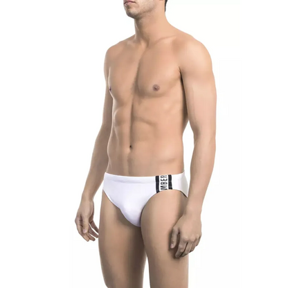 Bikkembergs White Polyamide Men Swimwear