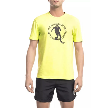Bikkembergs Yellow Cotton Men T-Shirt