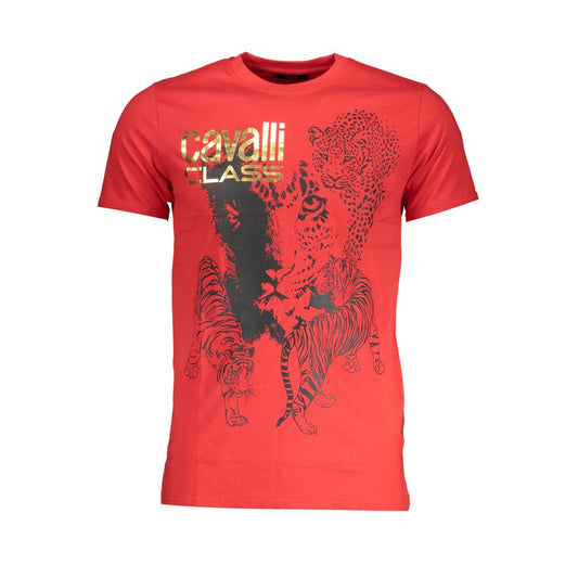 Cavalli Class Red Cotton Men T-Shirt