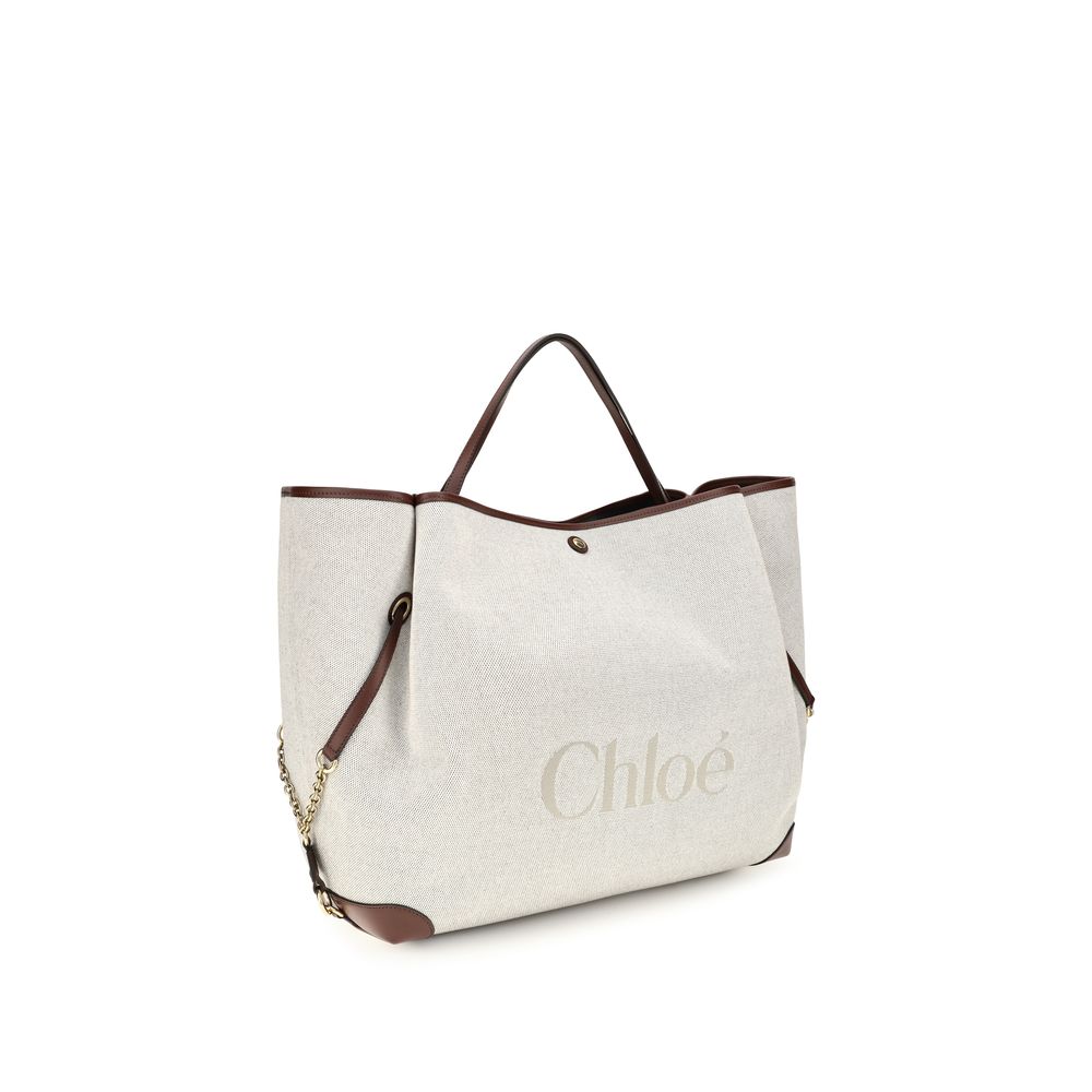 Chloé Beige Cotton Shoulder Bag