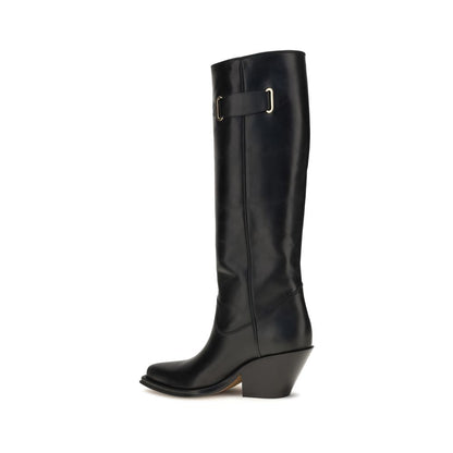 Chloé Black Calf Leather Bos Taurus Over The Knee