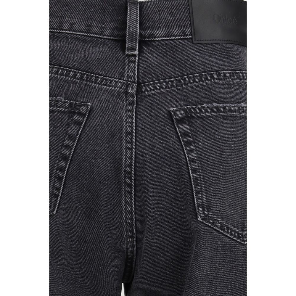 Chloé Black Cotton High-Waisted Jeans