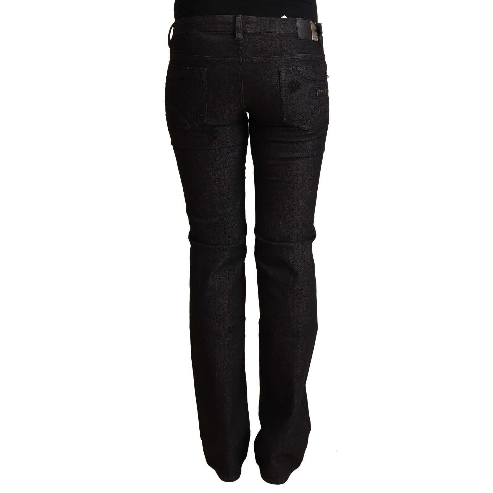 Costume National Black Cotton Low Waist Skinny Jeans