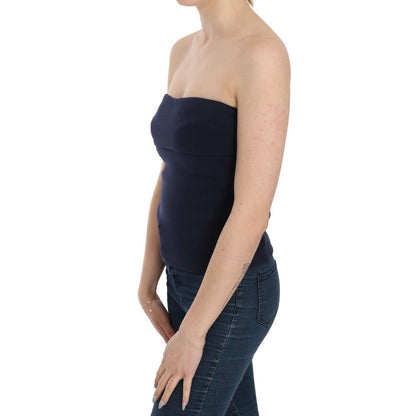 Costume National Strapless Zipper Back Tube Top Blouse