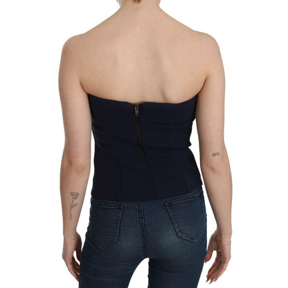 Costume National Strapless Zipper Back Tube Top Blouse