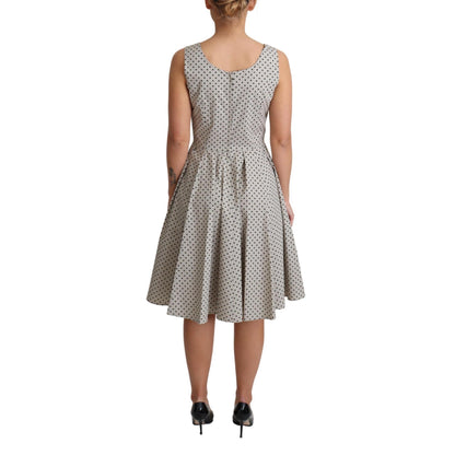 Dolce & Gabbana Beige Polka Dotted Cotton A-Line Dress