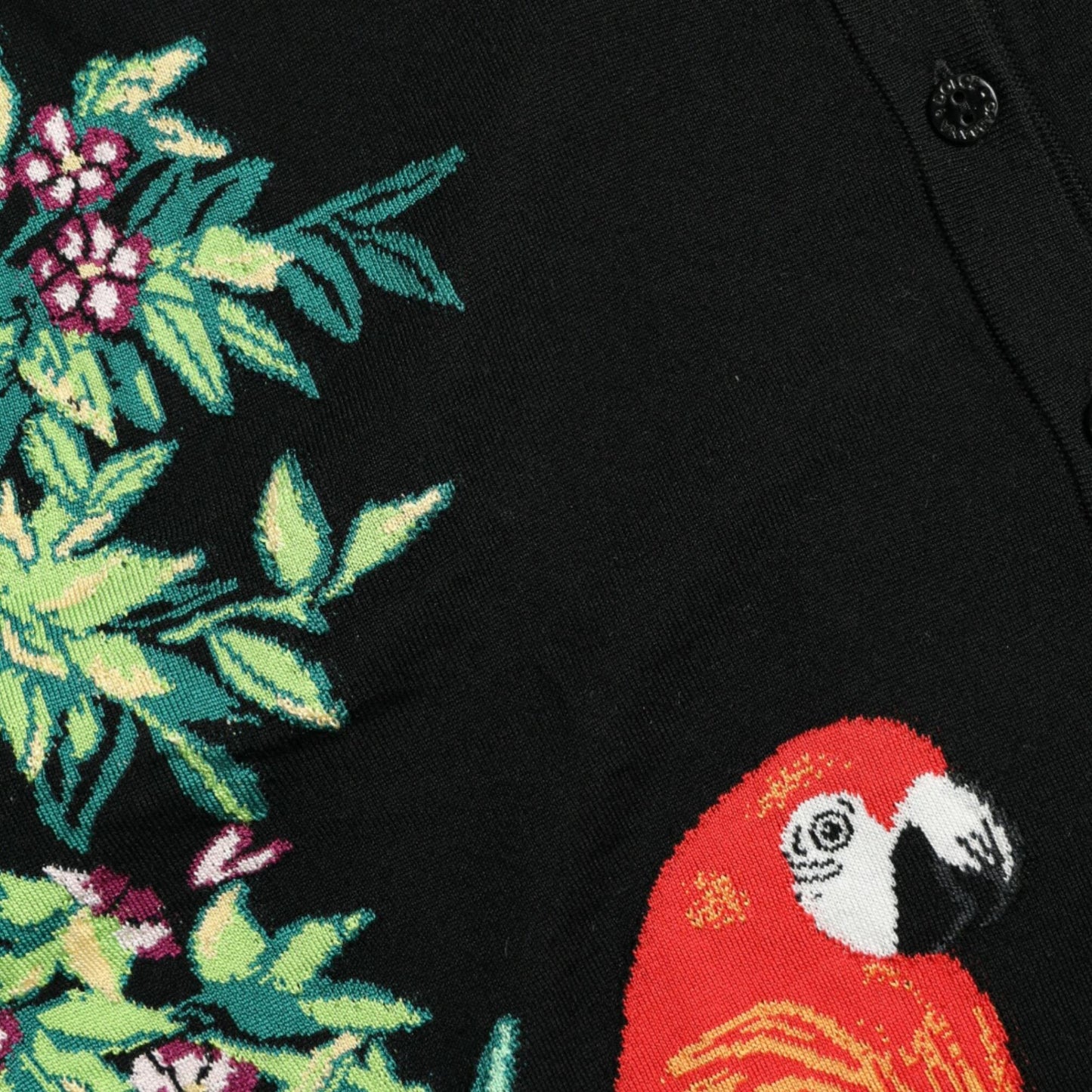 Dolce & Gabbana Black Bird Wool Long Sleeve Cardigan Sweater