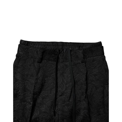 Dolce & Gabbana Black Brocade Polyester Skinny Dress Pants
