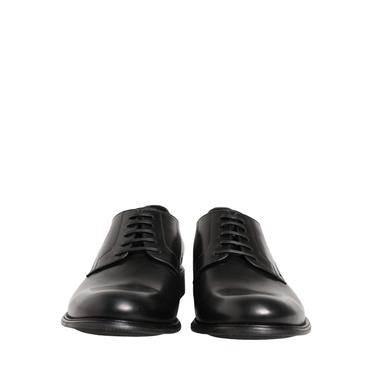 Dolce & Gabbana Black Calfskin Leather Derby Men Dress Shoes