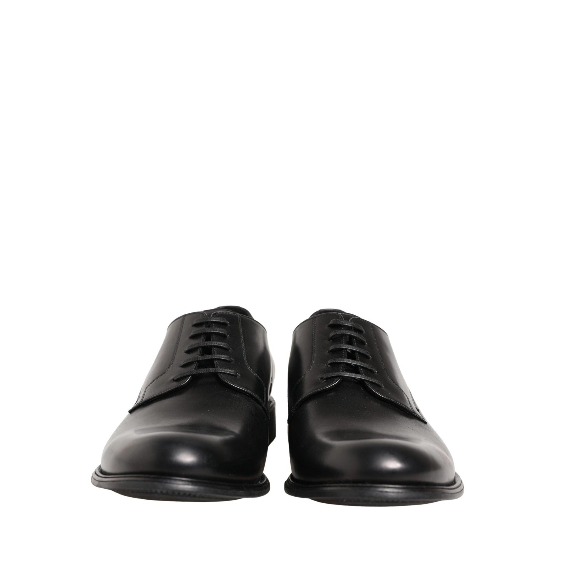 Dolce & Gabbana Black Calfskin Leather Derby Men Dress Shoes