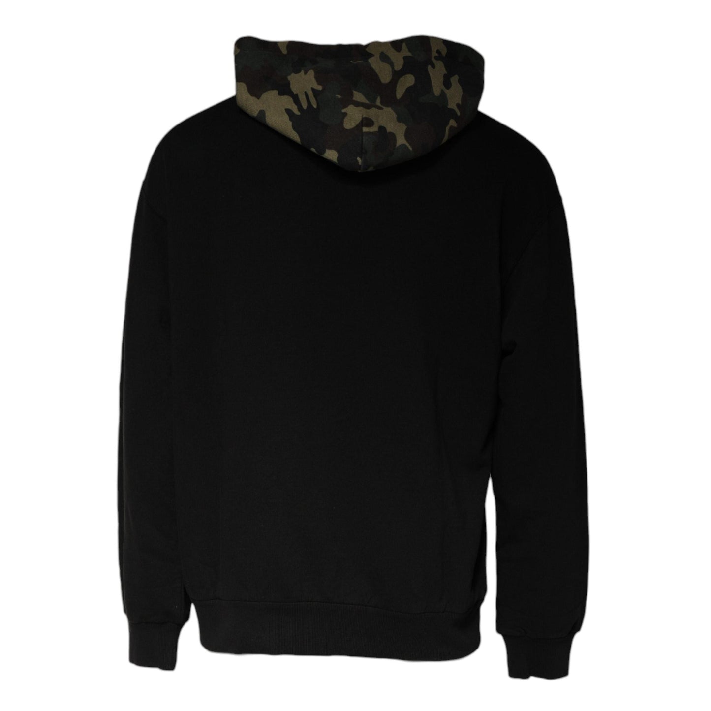 Dolce & Gabbana Black Camouflage Hooded Sweatshirt Sweater