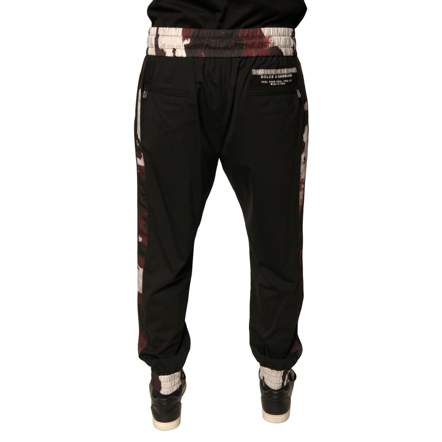 Dolce & Gabbana Black Camouflage Wool Jogger Sweatpants Pants