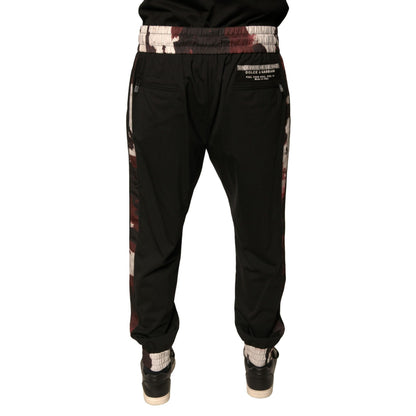 Dolce & Gabbana Black Camouflage Wool Jogger Sweatpants Pants