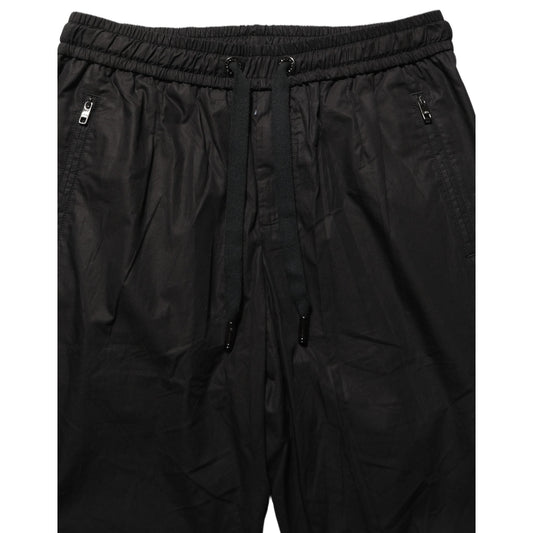 Dolce & Gabbana Black Cotton Mid Waist Jogger Sweatpants Pants