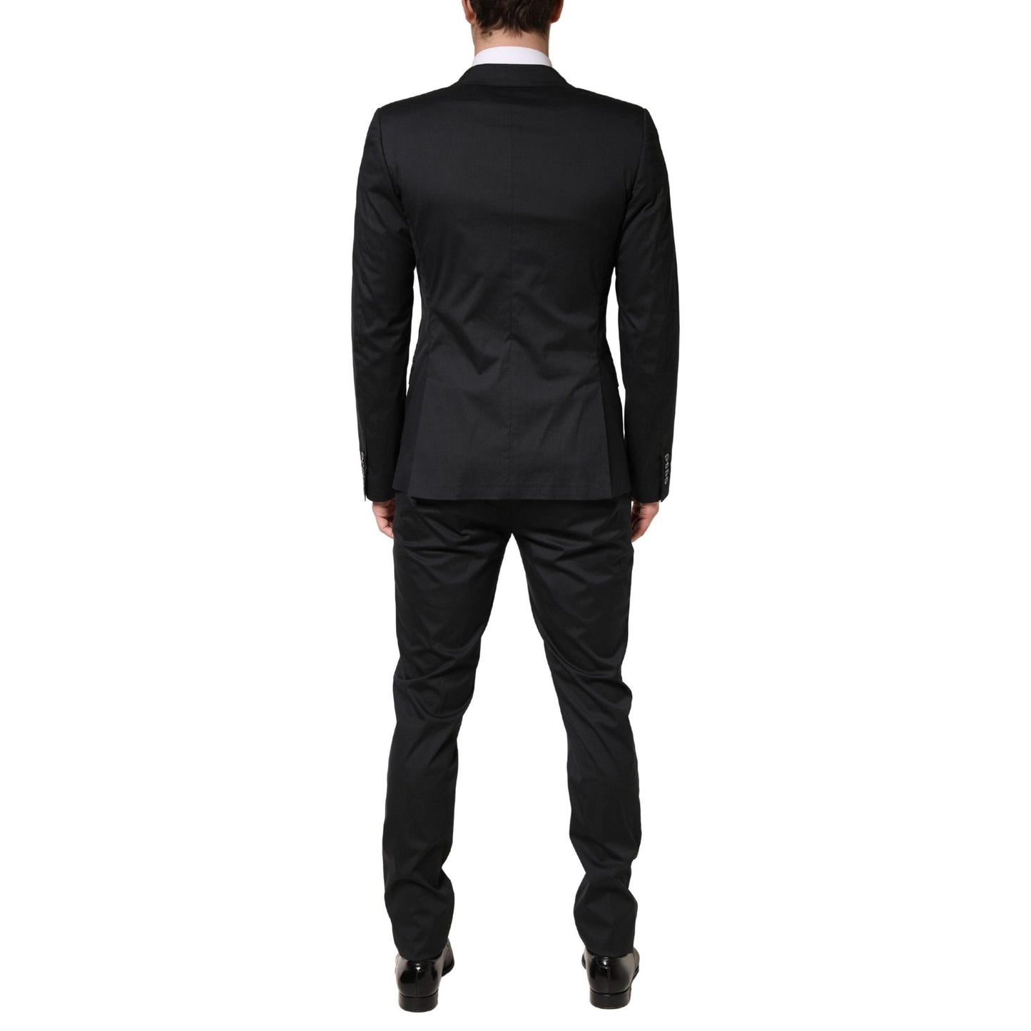 Dolce & Gabbana Black Cotton Single Breasted 2 Piece Suit