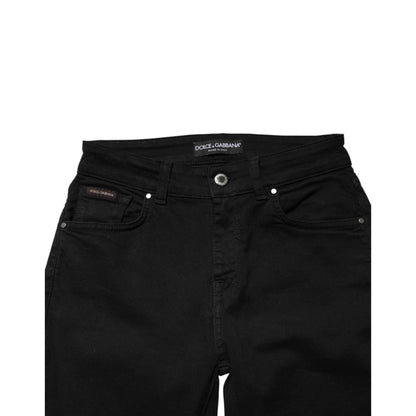 Dolce & Gabbana Black Cotton Skinny Mid Waist Denim Jeans