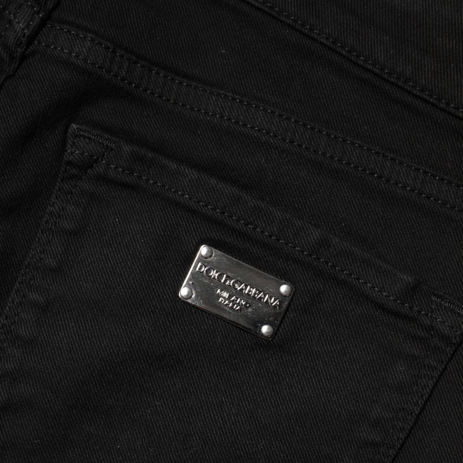 Dolce & Gabbana Black Cotton Skinny Mid Waist Denim Jeans