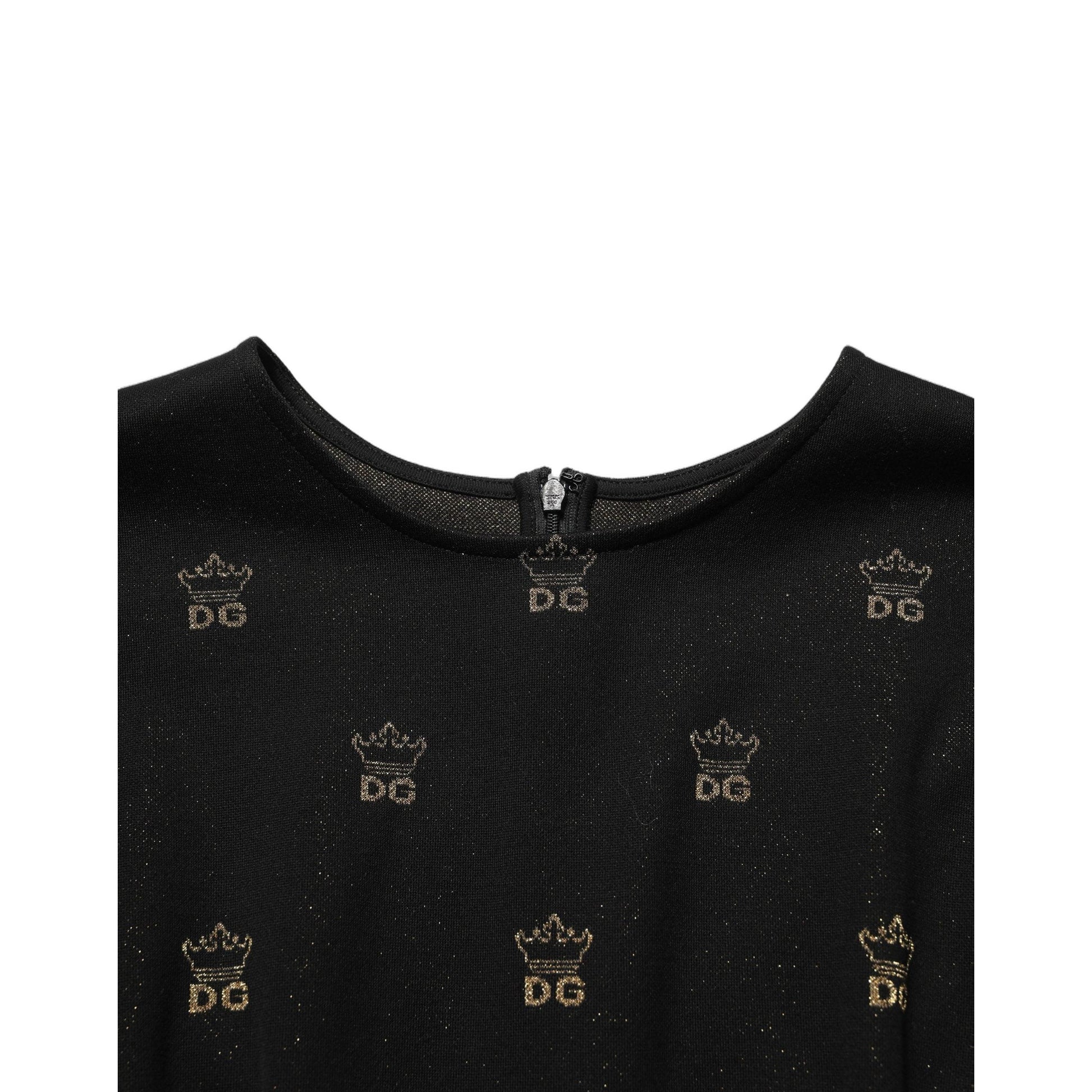 Dolce & Gabbana Black DG Crown Short-Sleeve Sheath Dress