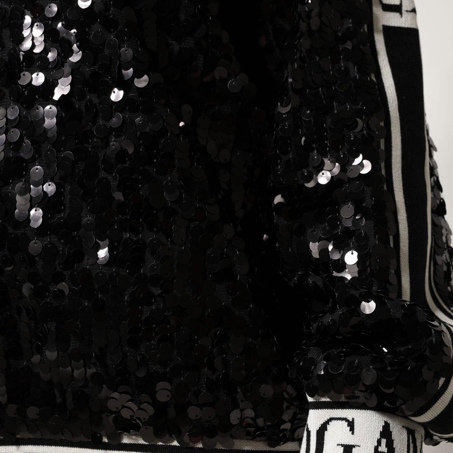 Dolce & Gabbana Black DG Queen Sequin Pullover Sweater