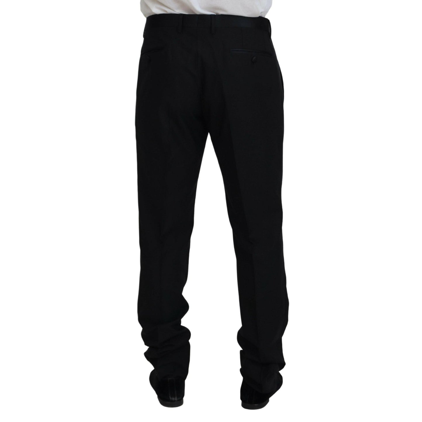 Dolce & Gabbana Black Dress Wool Silk Trouser Pants