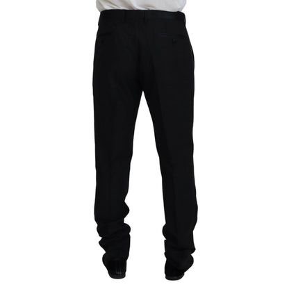 Dolce & Gabbana Black Dress Wool Silk Trouser Pants