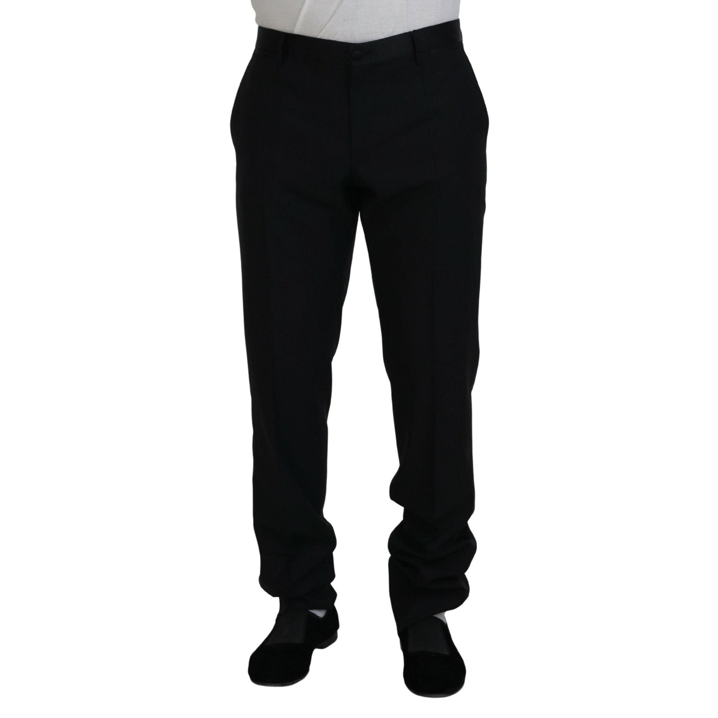 Dolce & Gabbana Black Dress Wool Silk Trouser Pants