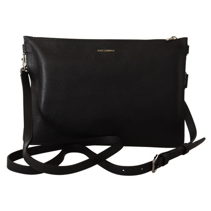 Dolce & Gabbana Black Exotic Leather Shoulder Sling Alta Sartoria Bag