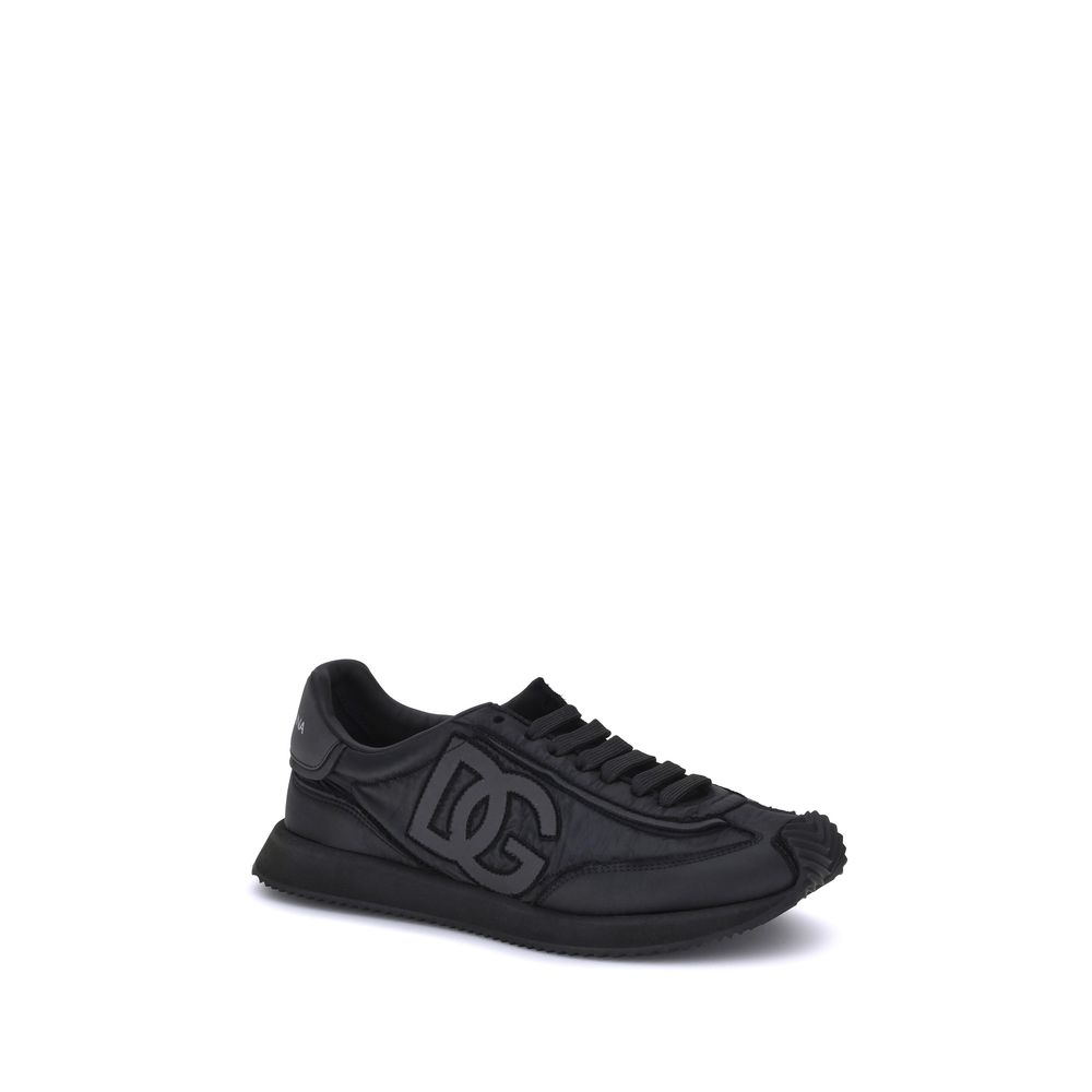 Dolce & Gabbana Black Fabric Athletic Sneakers