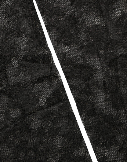 Dolce & Gabbana Black Floral Lace Nylon Stretch Knee High Socks