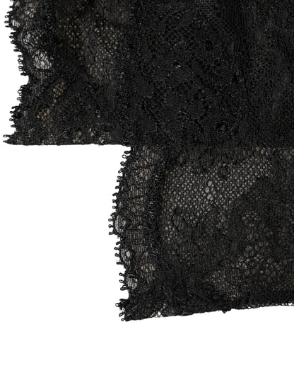 Dolce & Gabbana Black Floral Lace Nylon Stretch Knee High Socks