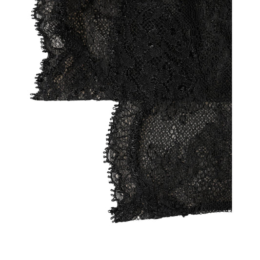 Dolce & Gabbana Black Floral Lace Nylon Stretch Knee High Socks