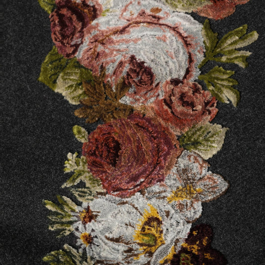Dolce & Gabbana Black Floral Macramé High Waist A-line Skirt