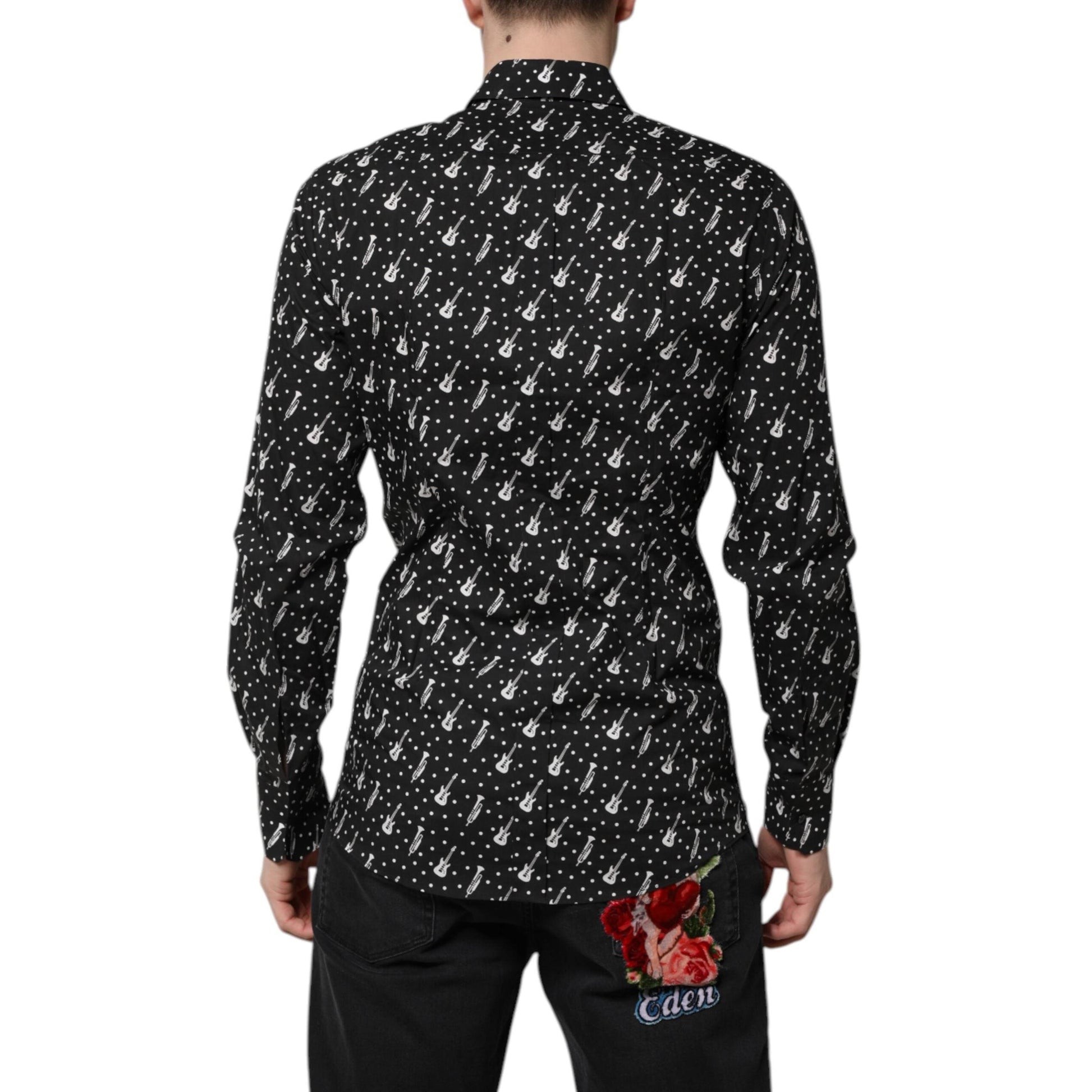 Dolce & Gabbana Black GOLD Instrument Embellished Shirt