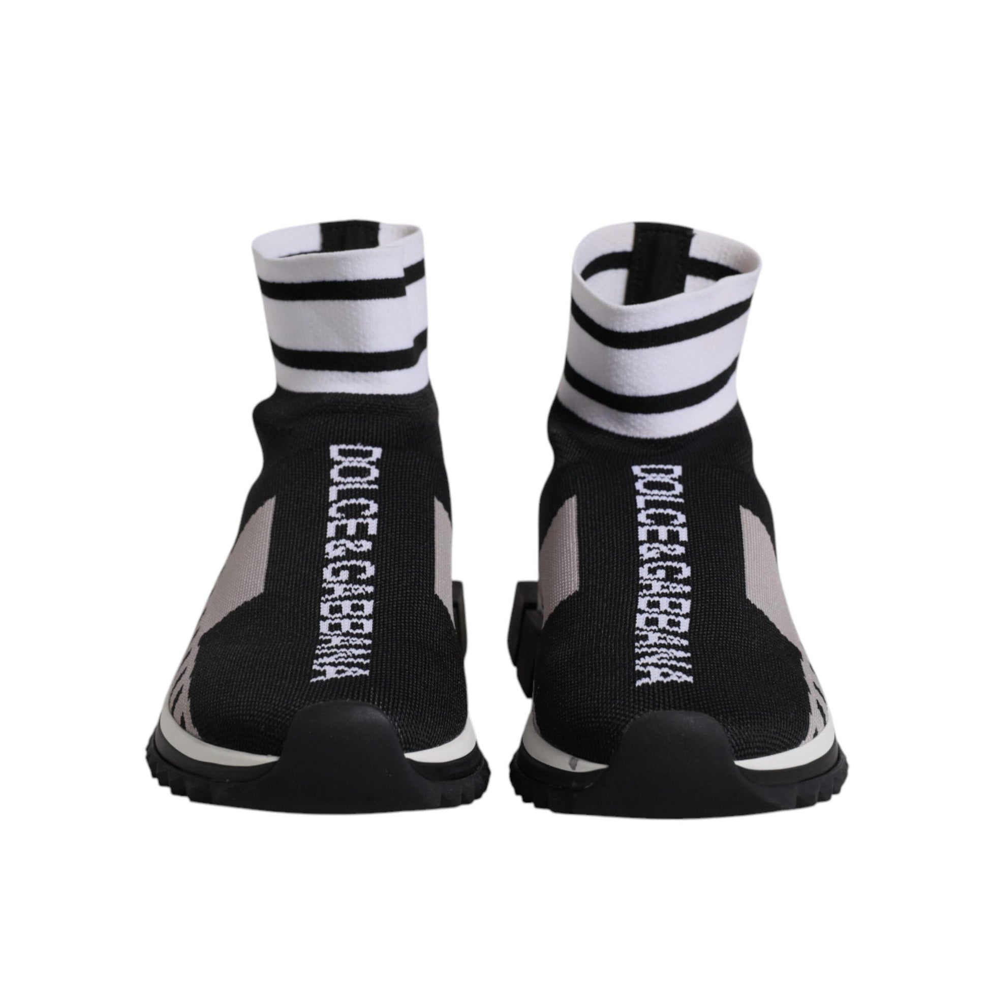 Dolce & Gabbana Black Gray Sorrento Socks Women Sneakers Shoes