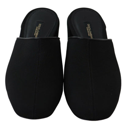 Dolce & Gabbana Black Grosgrain Slides Sandals Women Shoes