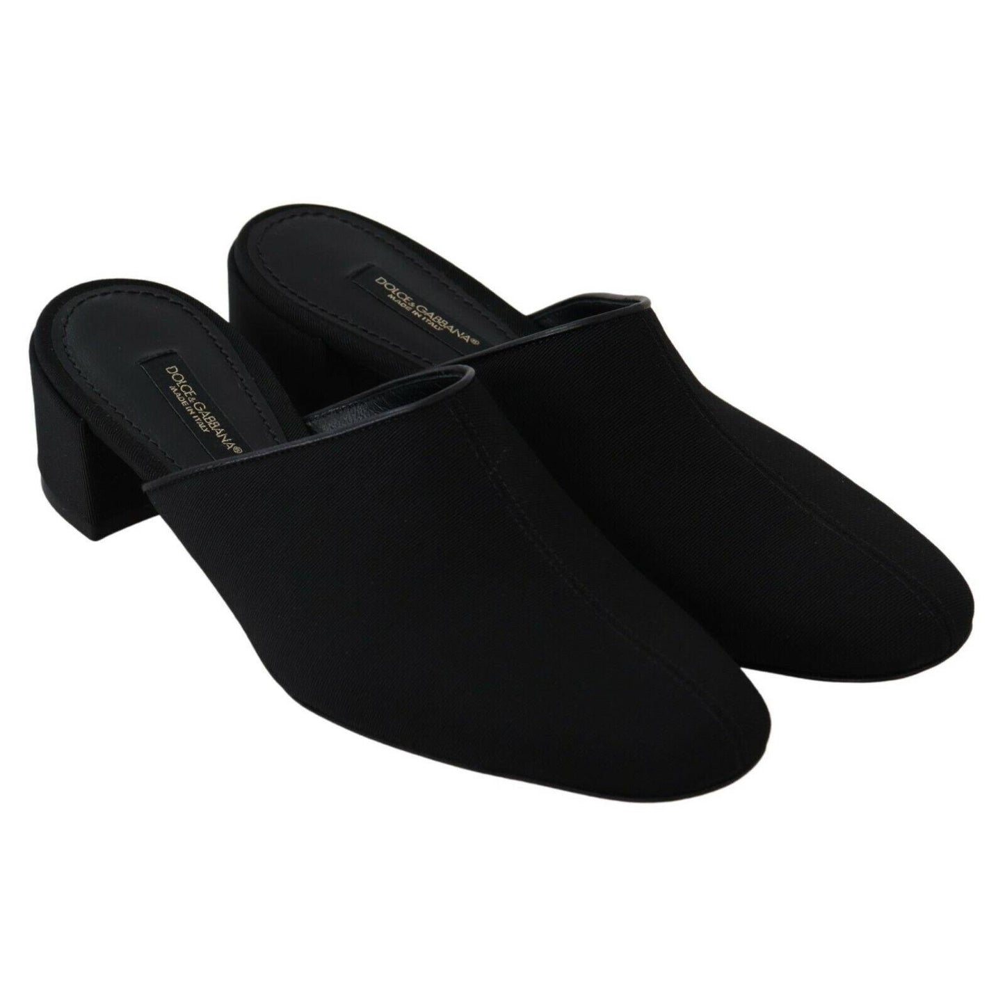 Dolce & Gabbana Black Grosgrain Slides Sandals Women Shoes