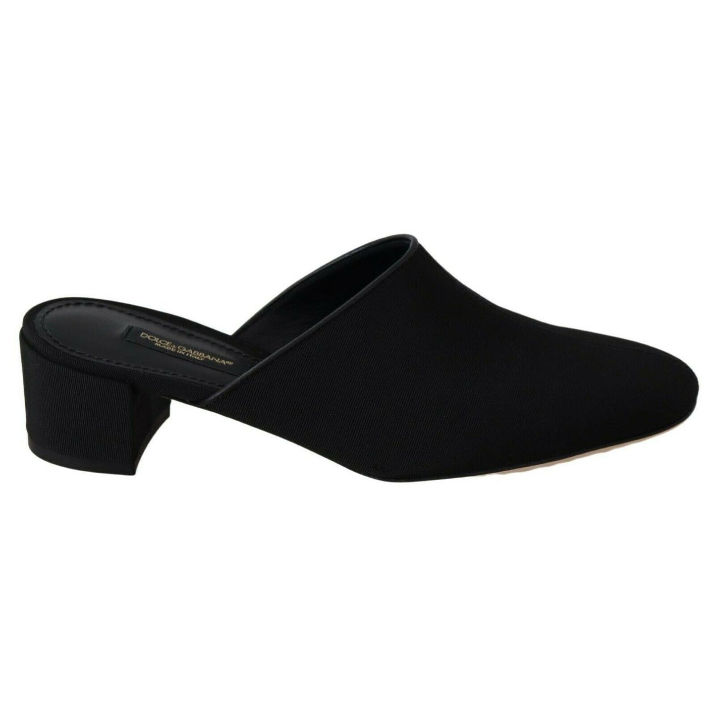 Dolce & Gabbana Black Grosgrain Slides Sandals Women Shoes