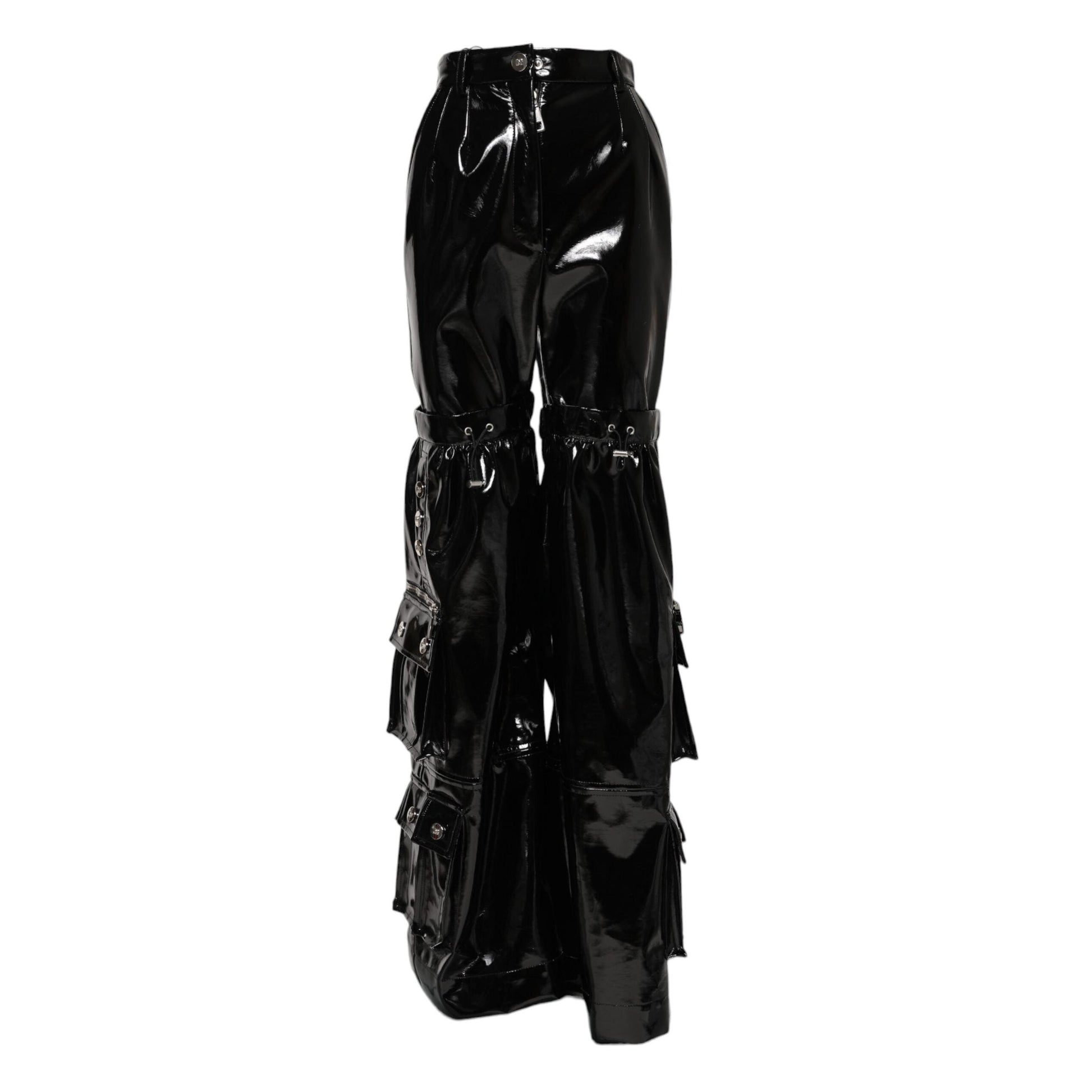 Dolce & Gabbana Black High Waist Cargo Bootcut Pants