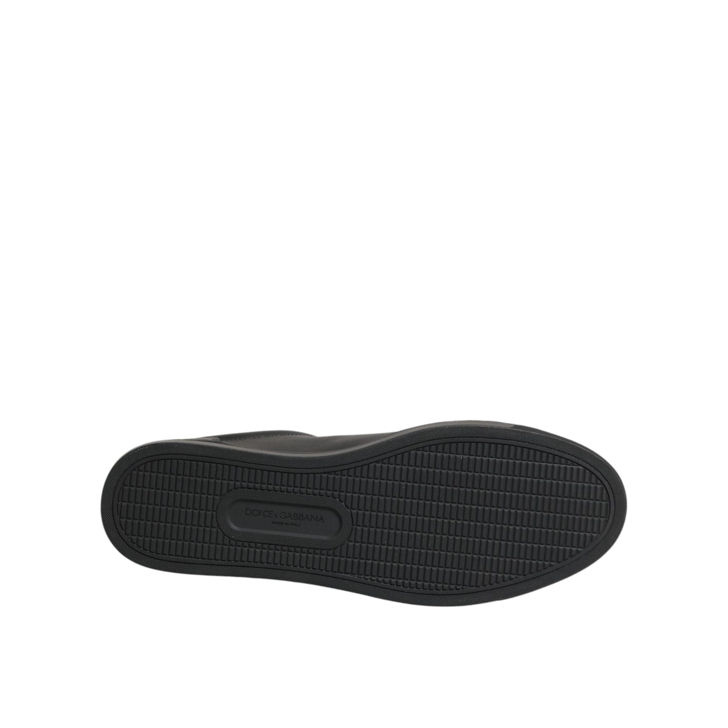 Dolce & Gabbana Black Leather Heart Embellished Sneakers Shoes