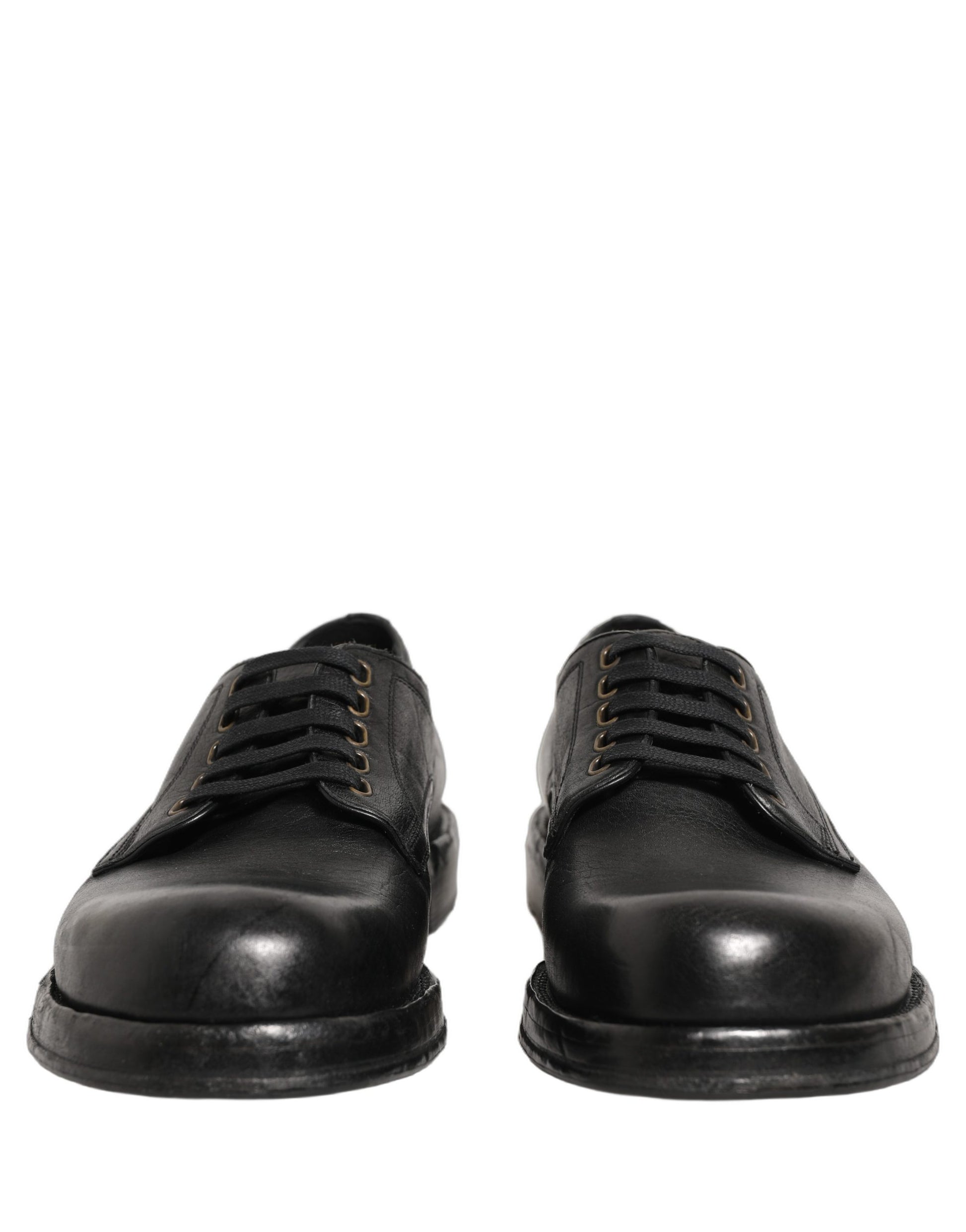 Dolce & Gabbana Black Leather Lace Up Derby Dress Men Shoes