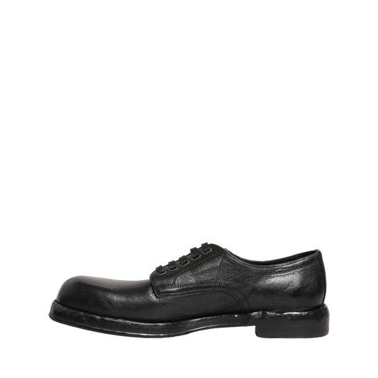 Dolce & Gabbana Black Leather Lace Up Derby Dress Men Shoes