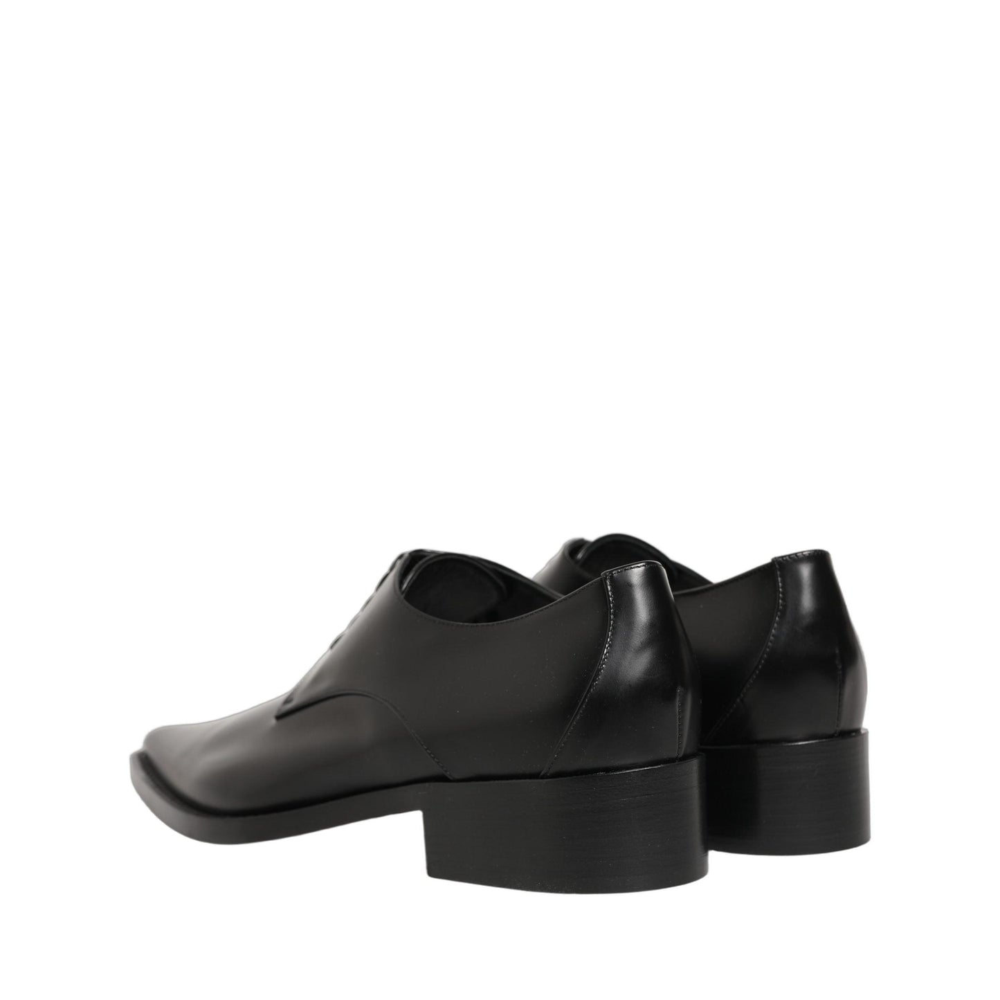Dolce & Gabbana Black Leather Lace Up Derby Dress Shoes