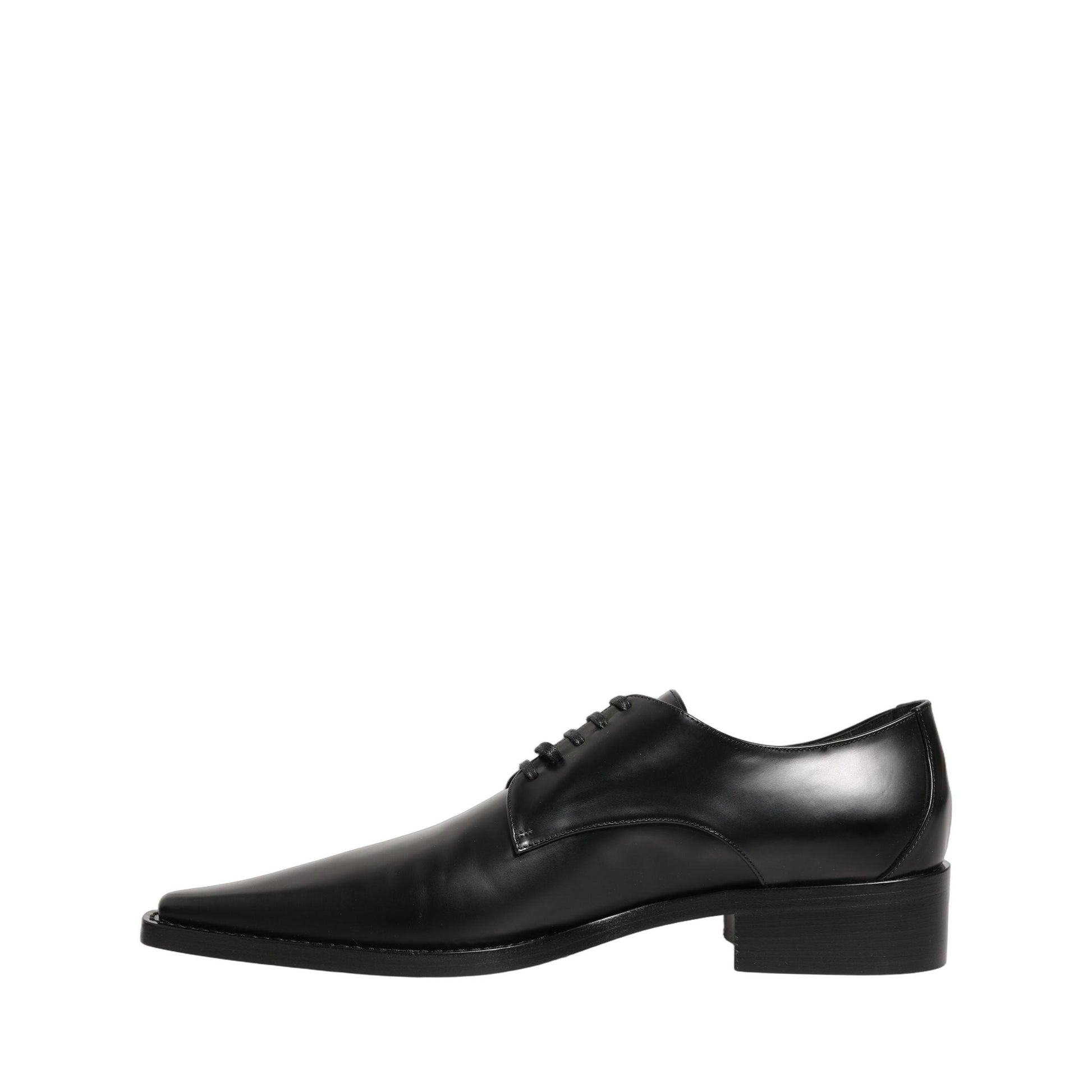 Dolce & Gabbana Black Leather Lace Up Derby Dress Shoes