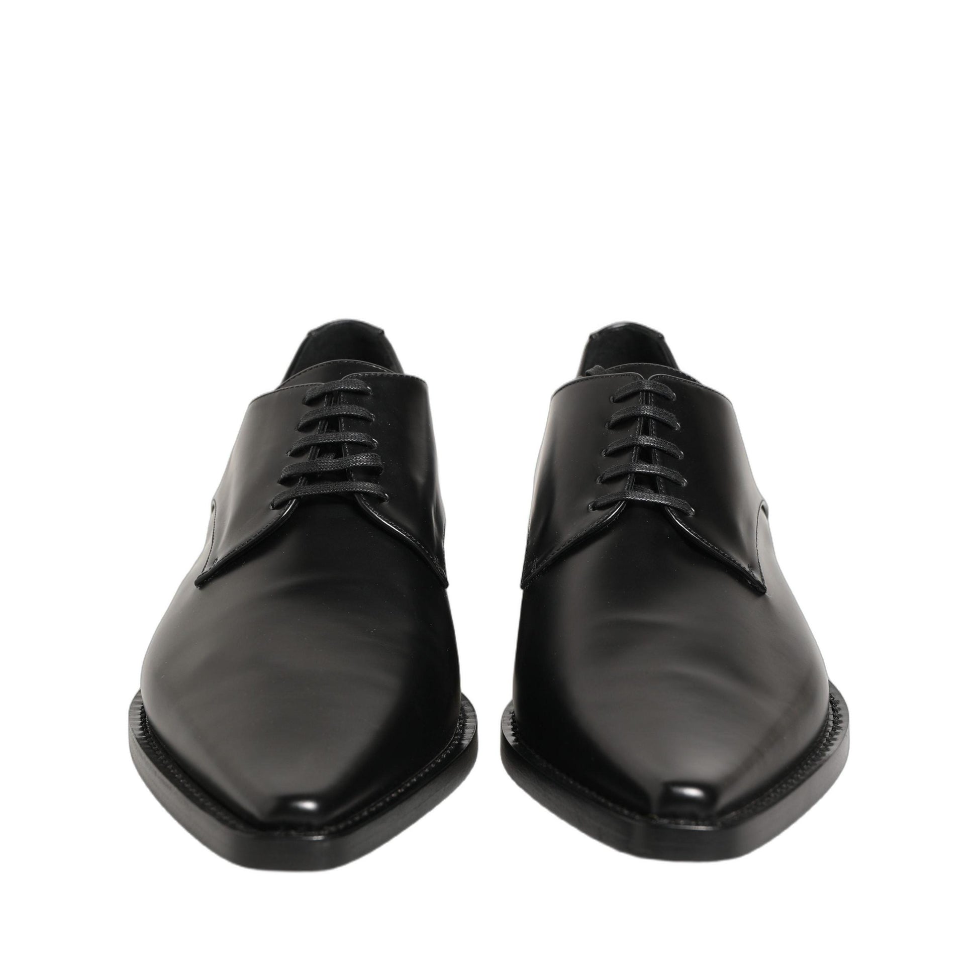 Dolce & Gabbana Black Leather Lace Up Derby Dress Shoes