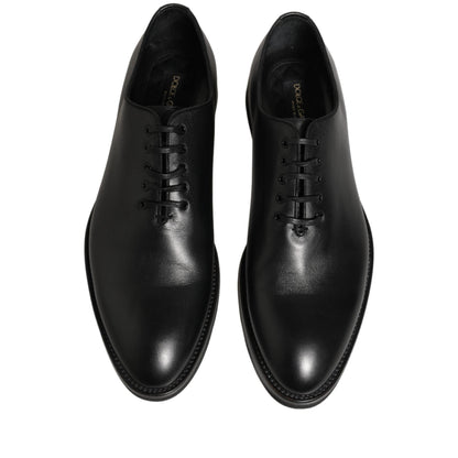 Dolce & Gabbana Black Leather Men Oxford Dress Formal Shoes