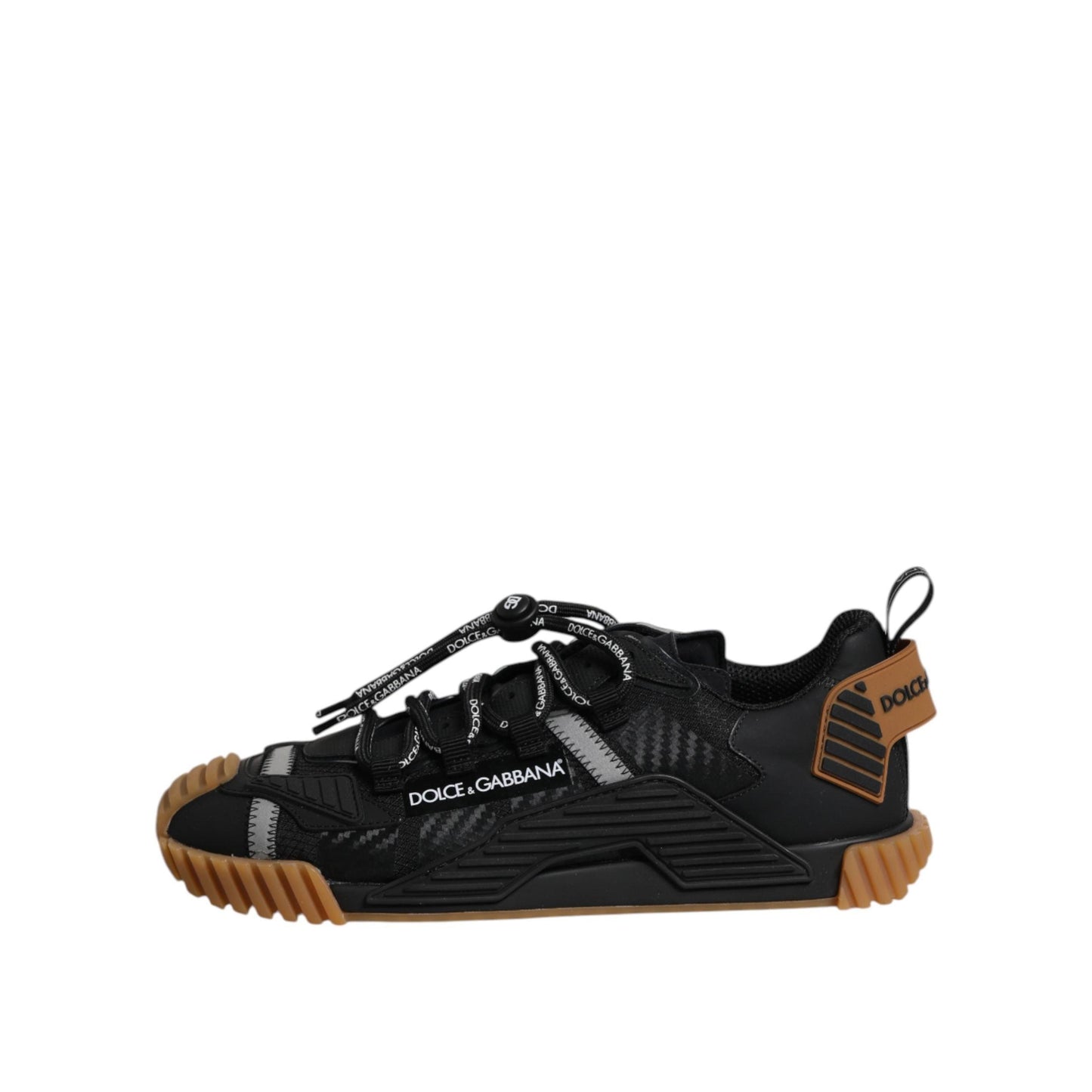 Dolce & Gabbana Black Logo Lace Up Low Top NS1 Sneakers Shoes