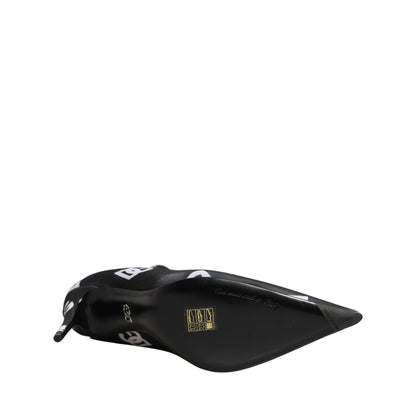 Dolce & Gabbana Black Logo Stretch Heels Ankle Boots Shoes